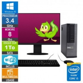 PC Dell 9020 SFF i5-4460 3.40GHz 8Go/1To Wifi W10 + Ecran 24