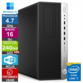 PC HP 800 G5 TWR i7-9700 4.70GHz 16Go/240Go SSD Wifi W11