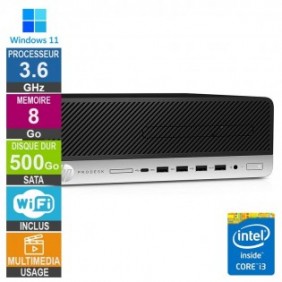 PC HP 600 G4 SFF i3-8100 3.60GHz 8Go/500Go Wifi W11