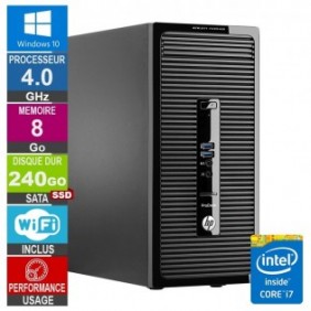 PC HP 400 G3 MT i7-6700 4GHz 8Go/240Go SSD Wifi W10