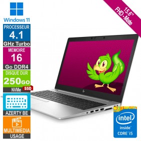15.6" HP EliteBook 850 G6 Core i5 4.1GHz 16Go/250Go SSD W11 AZERTY BE FHD
