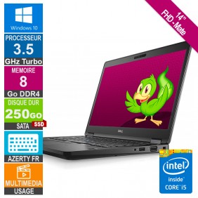 14" Dell Latitude 5480 i5-7300U 3.50GHz 8Go/250Go SSD W10 FR