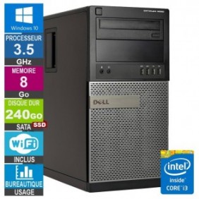 PC Dell 9020 MT i3-4330 3.50GHz 8Go/240Go SSD Wifi W10