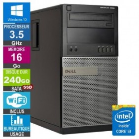 PC Dell 9020 MT i3-4330 3.50GHz 16Go/240Go SSD Wifi W10