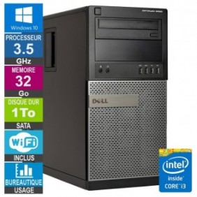 PC Dell 9020 MT i3-4330 3.50GHz 32Go/1To Wifi W10