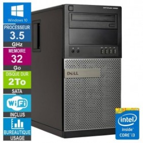 PC Dell 9020 MT i3-4330 3.50GHz 32Go/2To Wifi W10