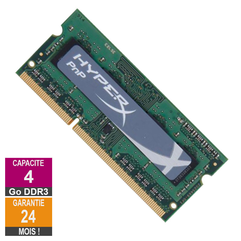 Barrette Mémoire 4Go RAM DDR3 Kingston HyperX KHX1600C9S3P1K2 SO-DIMM PC3-12800 2Rx8 Barrette Mémoire 4Go RAM DDR3...
