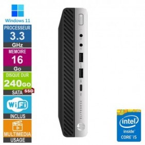 PC HP 800 G4 Mini i5-8400T 3.30GHz 16Go/240Go SSD Wifi W11