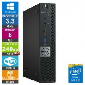 Dell 7050 Micro i5-7500T 3.30GHz 8Go/240Go SSD Wifi W10