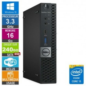 Dell 7050 Micro i5-7500T 3.30GHz 16Go/240Go SSD Wifi W10