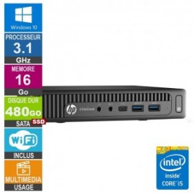 HP 800 G2 Mini i5-6500T 3.10GHz 16Go/480Go SSD Wifi W10