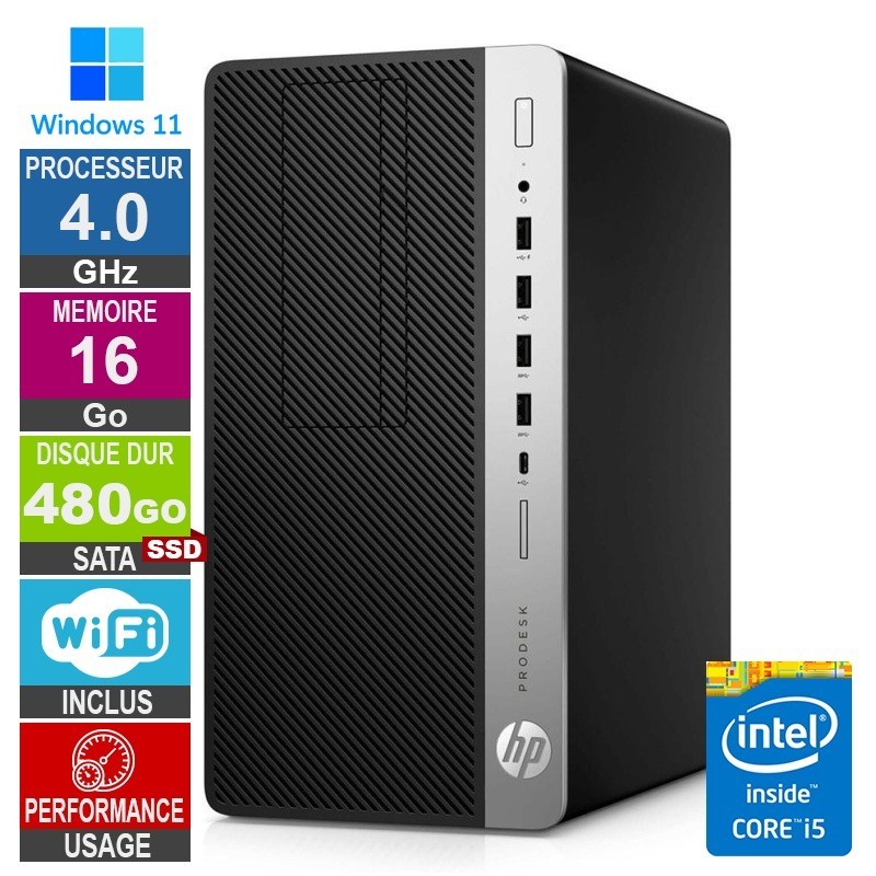 HP 600 G4 MT i5-8400 4GHz 16Go