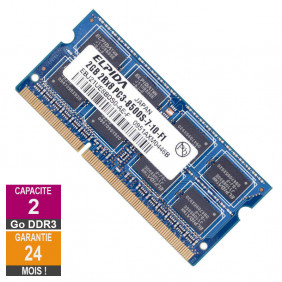 Barrette Mémoire 2Go RAM DDR3 Elpida EBJ21UE8BDS0-AE-F SO-DIMM PC3-8500 1066MHz 2Rx8