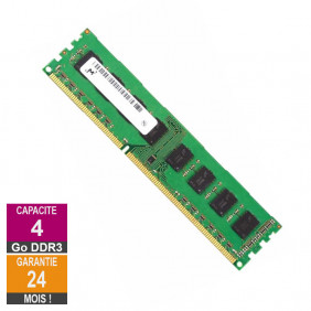 Barrette Mémoire 4Go RAM DDR3 Micron MT16JTF51264AZ-1G6M1 DIMM PC3-12800U