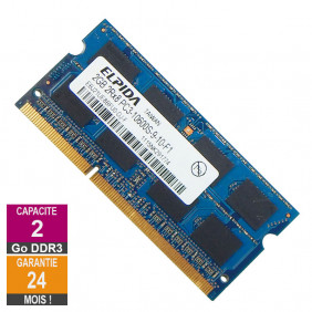 Barrette Mémoire 2Go RAM DDR3 Elpida EBJ21UE8BFU0-DJ-F SO-DIMM PC3-10600 1333MHz 2Rx8