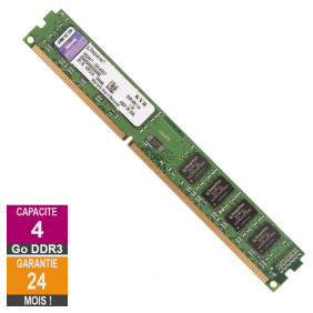 Barrette Mémoire 4Go RAM DDR3 Kingston KVR16N11/4 DIMM PC3-12800U