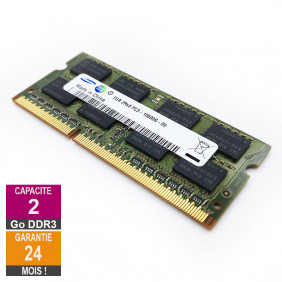Barrette Mémoire 2Go RAM DDR3 Samsung M471B5673FH0-CH9 SO-DIMM PC3-10600 1333MHz 2Rx8
