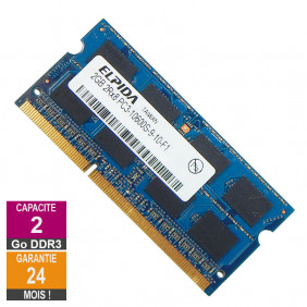 Barrette Mémoire 2Go RAM DDR3 Elpida EBJ21UE8BDS1-DJ-F SO-DIMM PC3-10600 1333MHz 2Rx8