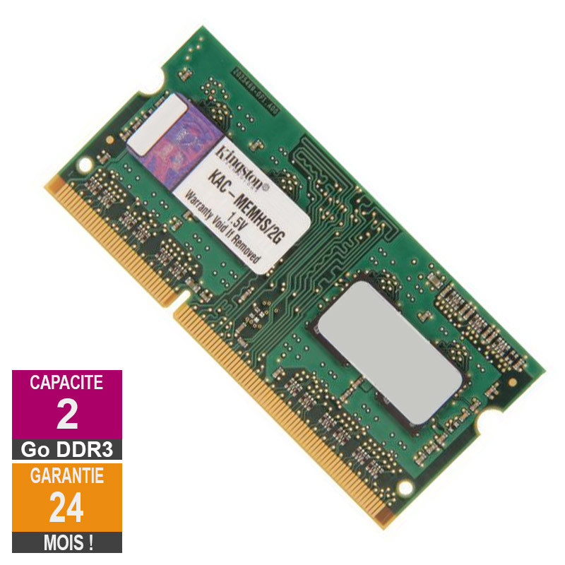 RAM Memory 2GB DDR3 Kingston KAC-MEMHS/2G SO-DIMM PC3-8500 1066MHz 1Rx8 RAM Memory 2GB DDR3 Kingston...