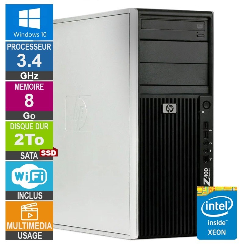 HP Z400 W3565 3.46GHz 8Go/2To 