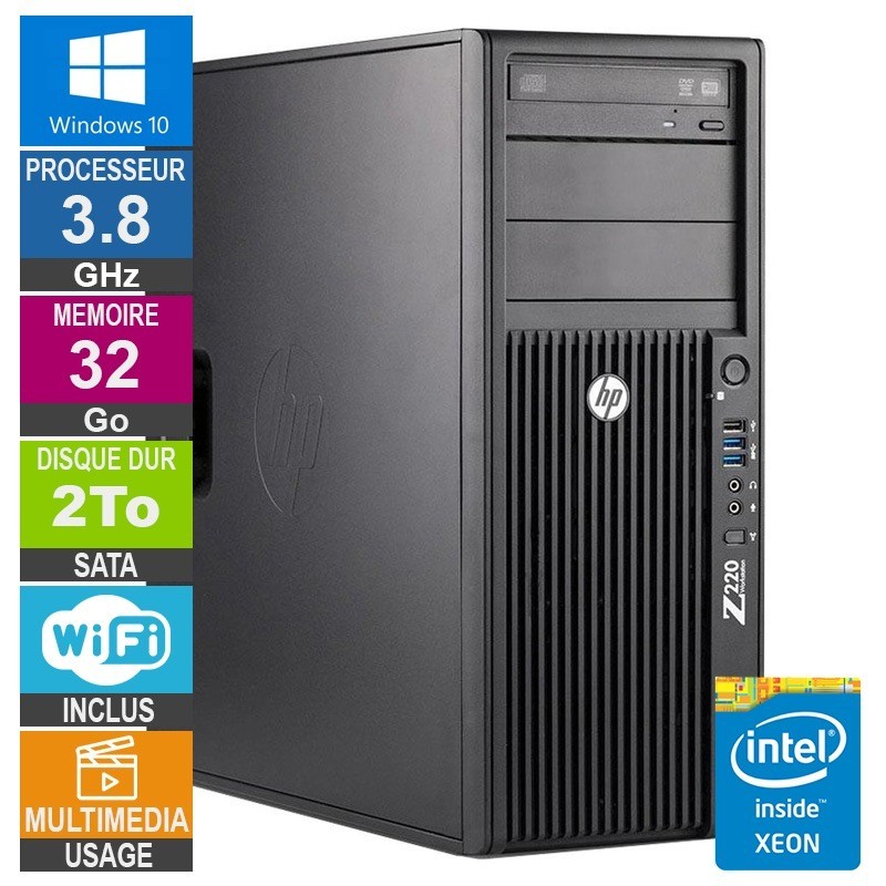 HP Z220 E3-1240v2 3.80GHz 32Go