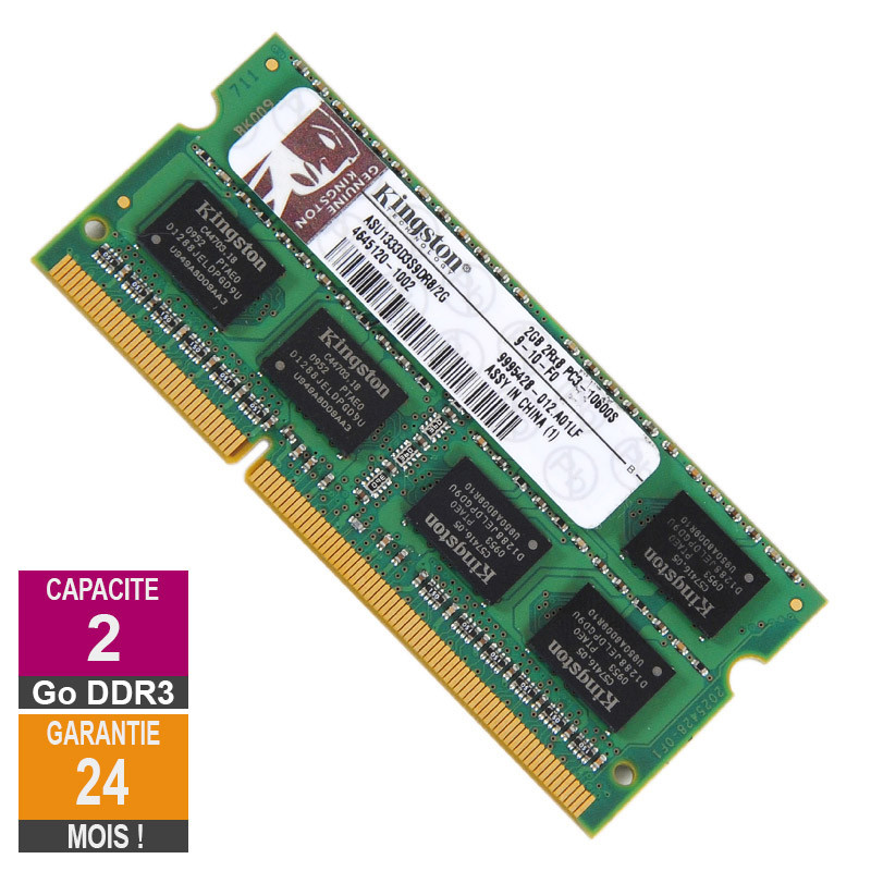 RAM Memory 2GB DDR3 Kingston ASU1333D3S9DR8/2G SO-DIMM PC3-10600 1333MHz 2Rx8 RAM Memory 2GB DDR3 Kingston...