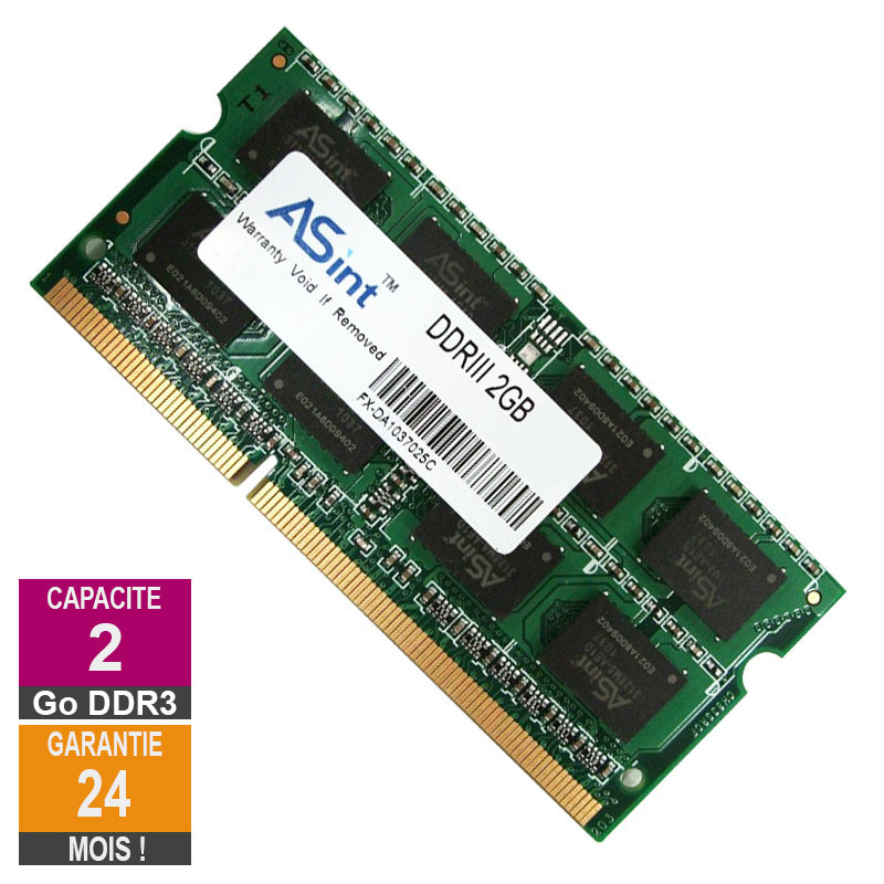 RAM Memory 2GB DDR3 ASint SSZ3128M8-EDJ1D SO-DIMM PC3-10600 1333MHz 2Rx8 RAM Memory 2GB DDR3 ASint...