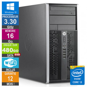PC HP Pro 6300 MT Core i3-3220 3.30GHz 16Go/480Go SSD Wifi W10