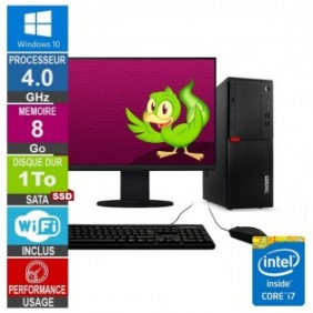 Lenovo M710T i7-6700 4GHz 8Go/1To SSD Wifi W10 + Ecran 24