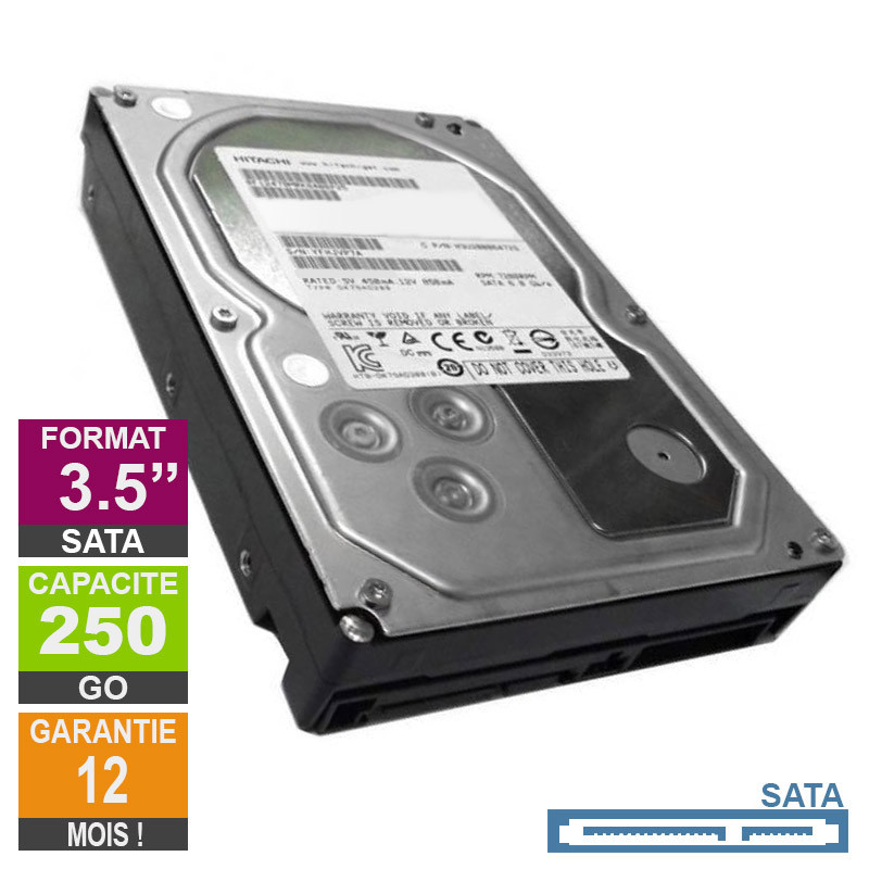 Disque Dur 250Go SATAII 3.5 Hitachi HDT721025SLA380 7200rpm 8Mo Disque Dur 250Go SATAII 3.5 Hitachi...