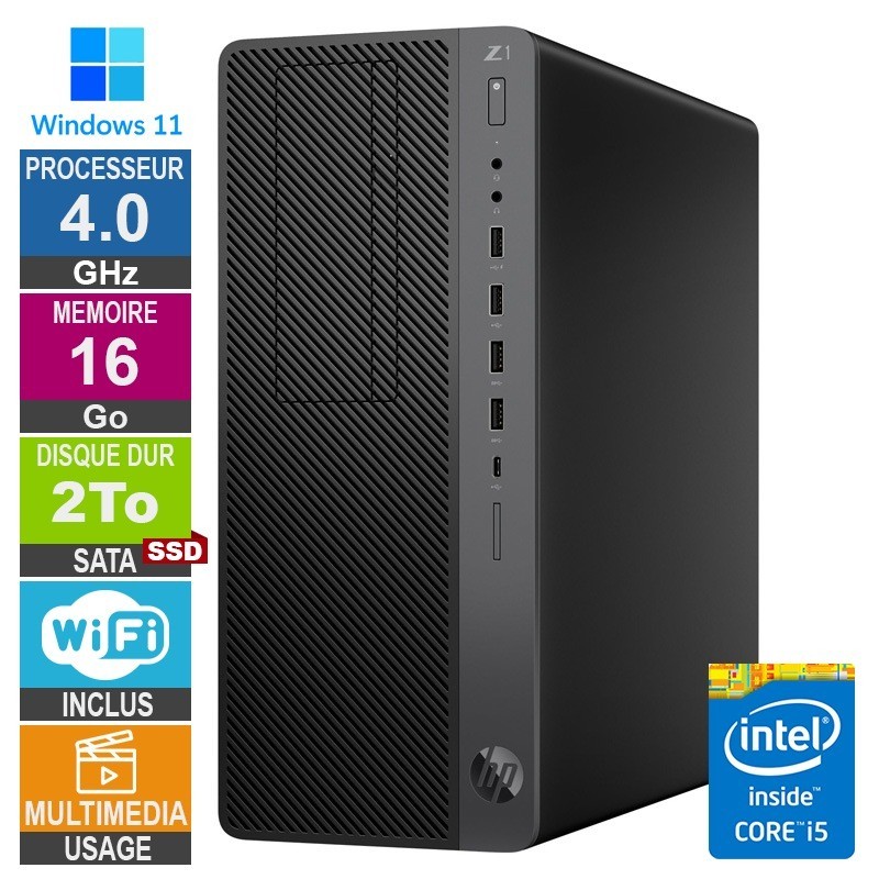 HP Z1 TWR G5 i5-8400 4GHz 16Go