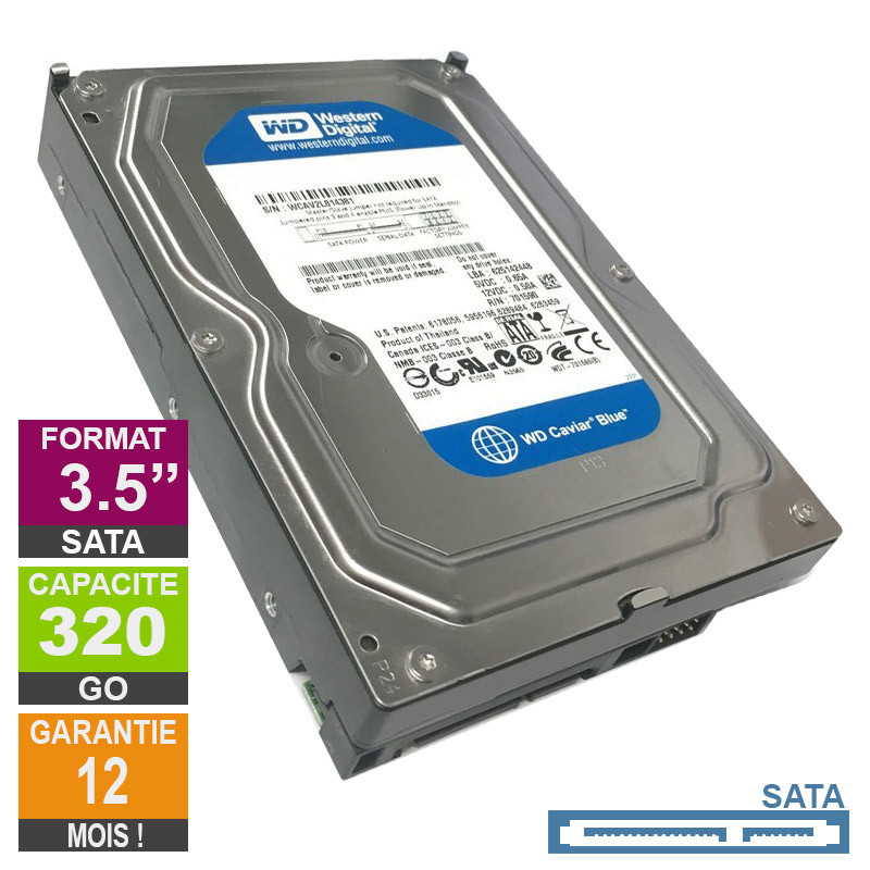 Hard Drive 320GB SATA 3.5 Western Digital WD3200AAJS-22L7A0 7200rpm 8MB Hard Drive 320GB SATA 3.5 Western...