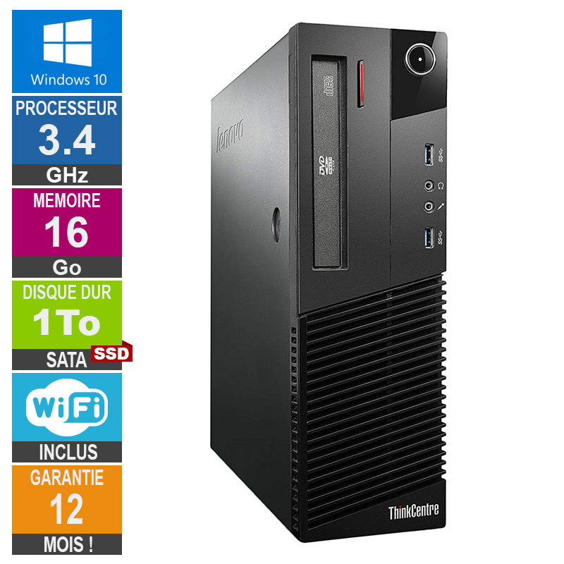 Pc Lenovo Thinkcentre M Core I5 4670s 3 10ghz 16gb 1tb Ssd Wifi W10