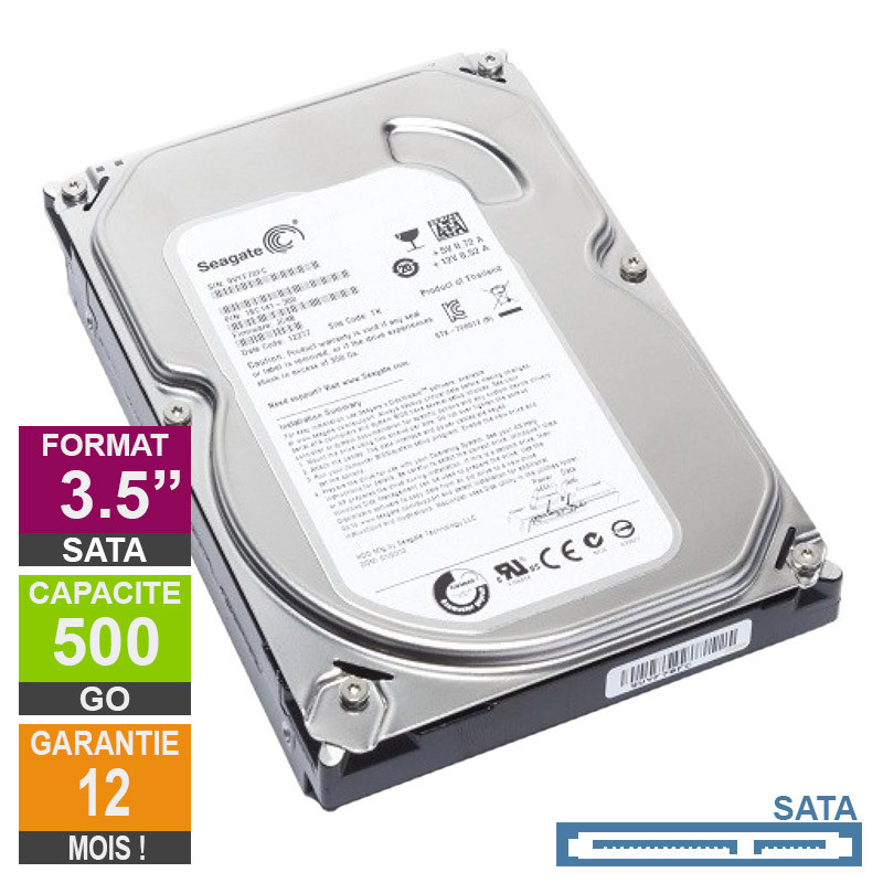 Disque Dur 500Go SATA 3.5 Seagate Barracuda ST500DM002 20mm