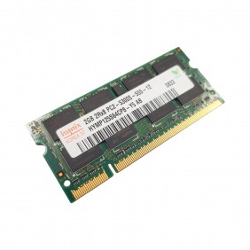 Barrette Mémoire 2Go RAM DDR2 Hynix HYMP125S64CP8-Y5 SO-DIMM PC2-5300S