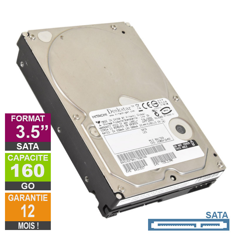 Disque Dur 160Go SATA 3.5 Hitachi HDT722516DLA380 7200rpm 8Mo Disque Dur 160Go SATA 3.5 Hitachi...