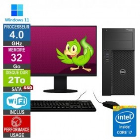 Dell Precision T3620 i7-6700 4GHz 32Go/2To SSD Wifi W11 + Ecran 27