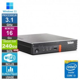 Lenovo M920q i3-8100T 3.10GHz 16Go/240Go SSD Wifi W11