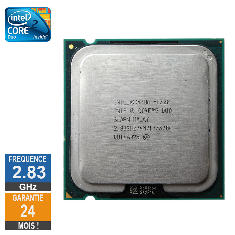 Processeur Intel Core 2 Duo E8300 2.83GHz SLAPN LGA775 6Mo Processeur Intel Core 2 Duo E8300...
