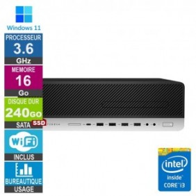 HP 800 G5 SFF i3-8100 3.60GHz 16Go/240Go SSD Wifi W11