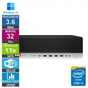 HP 800 G5 SFF i3-8100 3.60GHz 32Go/1To SSD Wifi W11