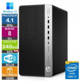 HP EliteDesk 800 G4 TWR i5-8500 4.10GHz 8Go/240Go SSD Wifi W11