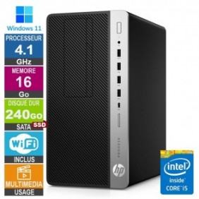 HP EliteDesk 800 G4 TWR i5-8500 4.10GHz 16Go/240Go SSD Wifi W11