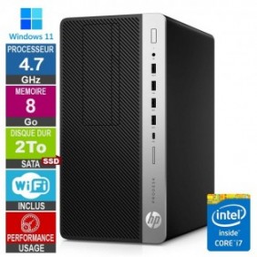 HP EliteDesk 800 G4 TWR i7-9700 4.70GHz 8Go/2To SSD Wifi W11