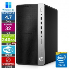 HP EliteDesk 800 G4 TWR i7-9700 4.70GHz 32Go/240Go SSD Wifi W11