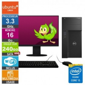 Dell Precision T3620 i5-6400 3.30GHz 16Go/240Go SSD Wifi Linux UBUNTU + Ecran 22