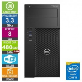 Dell Precision T3620 i5-6400 3.30GHz 8Go/480Go SSD Wifi Linux MINT