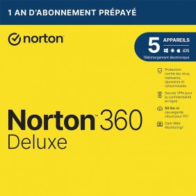 Antivirus Norton 360 Deluxe - 5 Postes - 1an