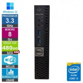 Dell Optiplex 5050 Micro i5-7500t 3.30GHz 8Go/480Go SSD Wifi W11