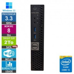 Dell Optiplex 5050 Micro i5-7500t 3.30GHz 8Go/2To SSD Wifi W11